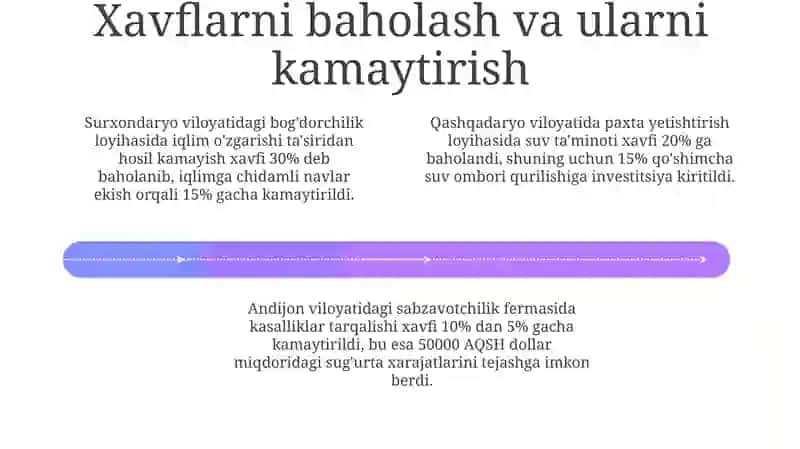 Qishloq xo'jaligida investitsion loyiha 4