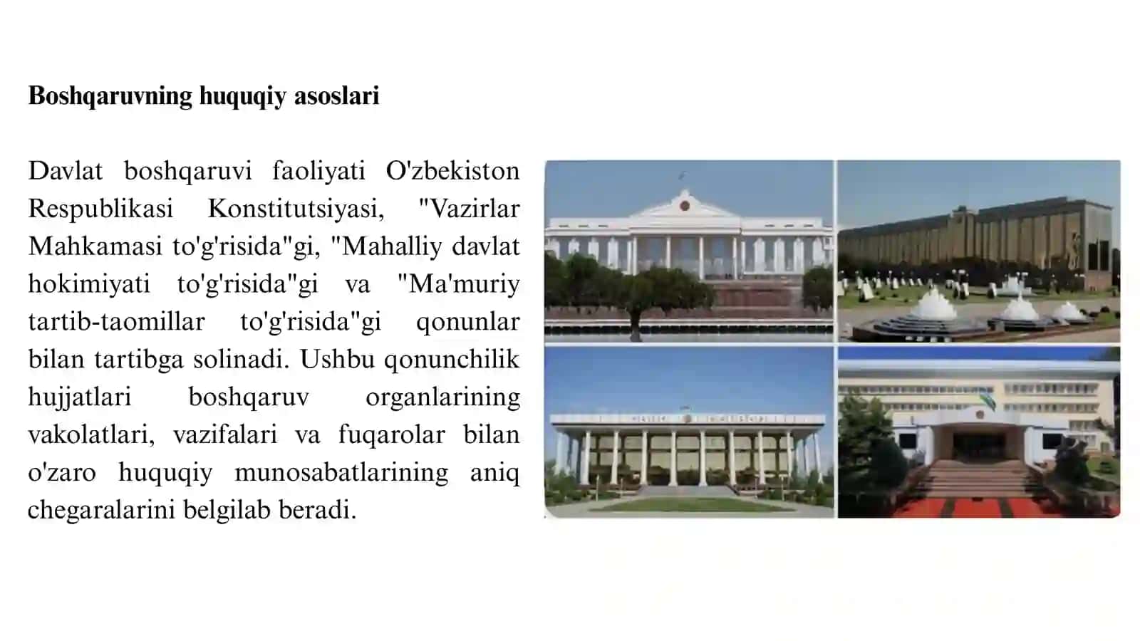 Tayyor slayd: Davlat boshqaruvining umumiy tavsifi (Huquq va Ijtimoiy fanlar uchun) 4