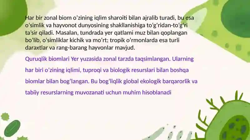Quruqlik biomlarining zonal tiplari 4