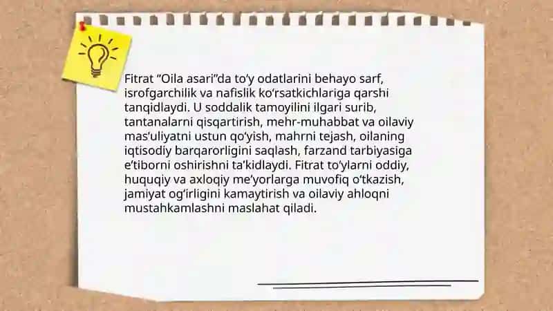 A.Fitratning "Oila asari"dagi oila qurish tartiblari va farzand tarbiyasiga oid gʻoyalar 4