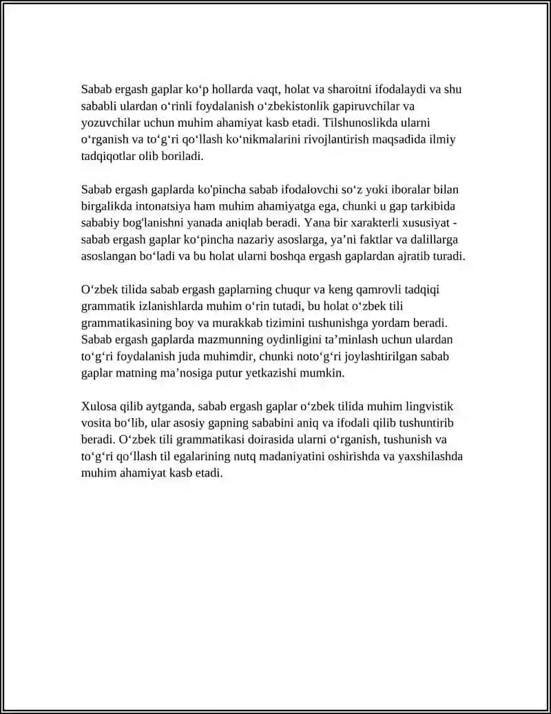 O'zbek Tilida Sabab va Maqsad Ergash Gapli Qo'shma Gaplar 4