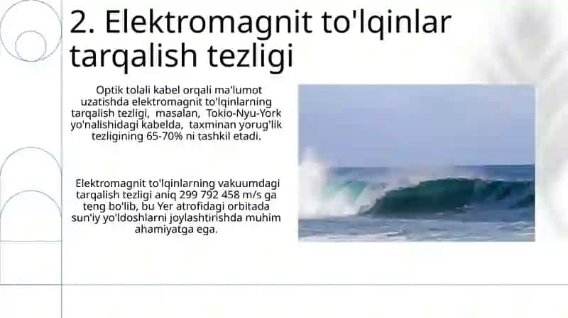 Elektromagnit to’lqinlarining tarqalish tezligi 4