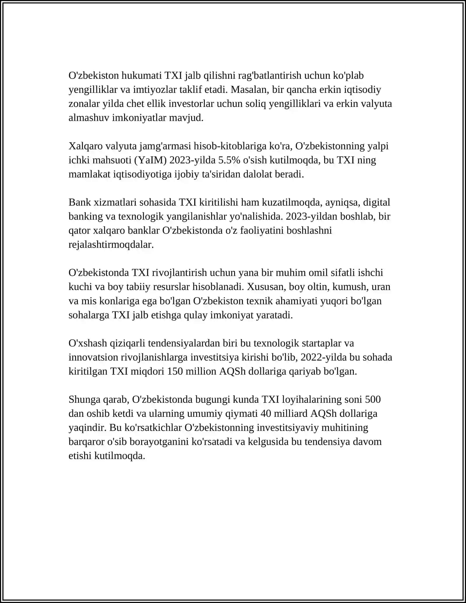 XORIJIY INVESTITSIYALAR TURLARI MAQSADLARI VA VAZIFALARI 4