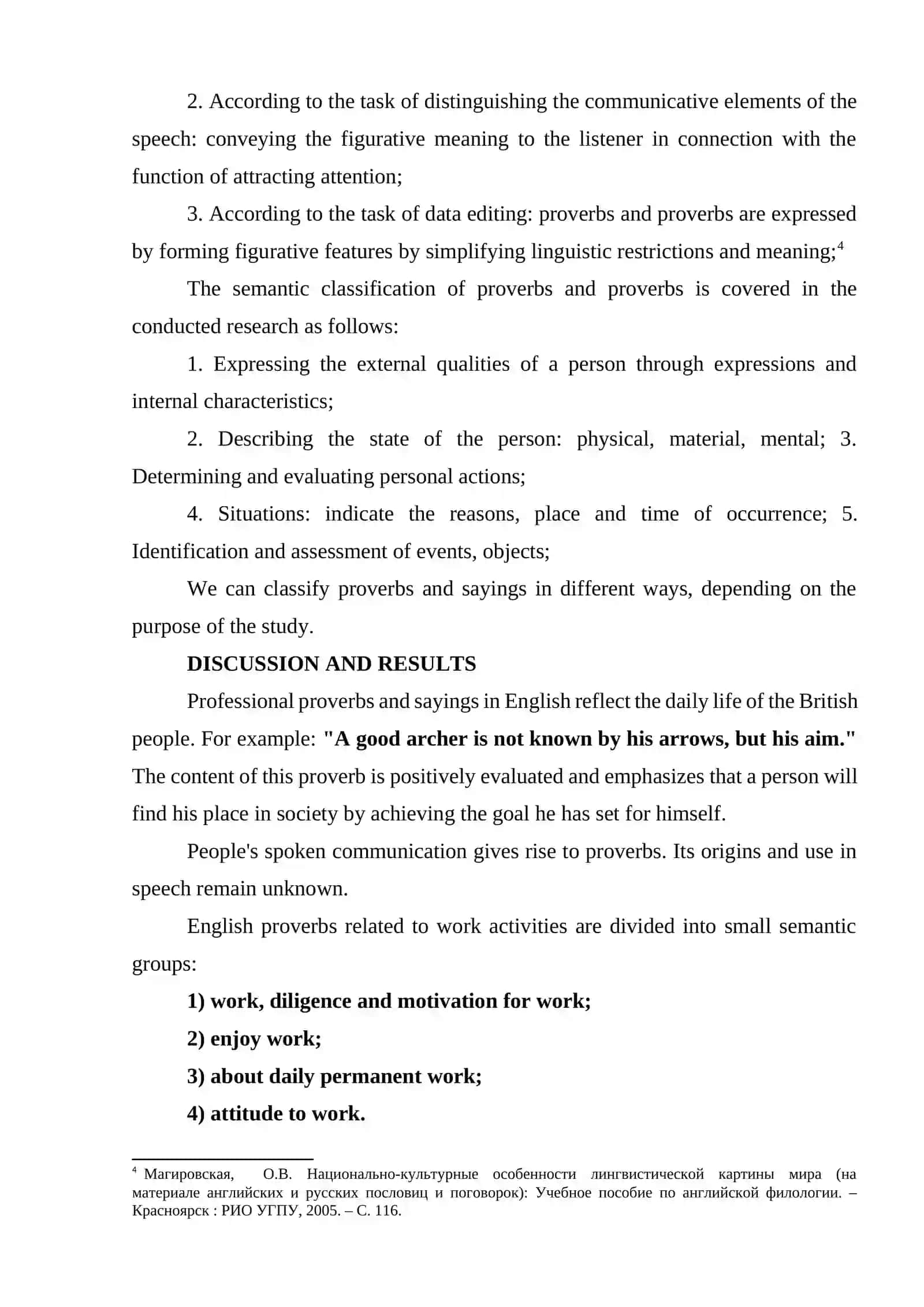 EXPRESSION OF PROFESSIONAL ACTIVITY IN PROVERBS AND SAYINGS 4