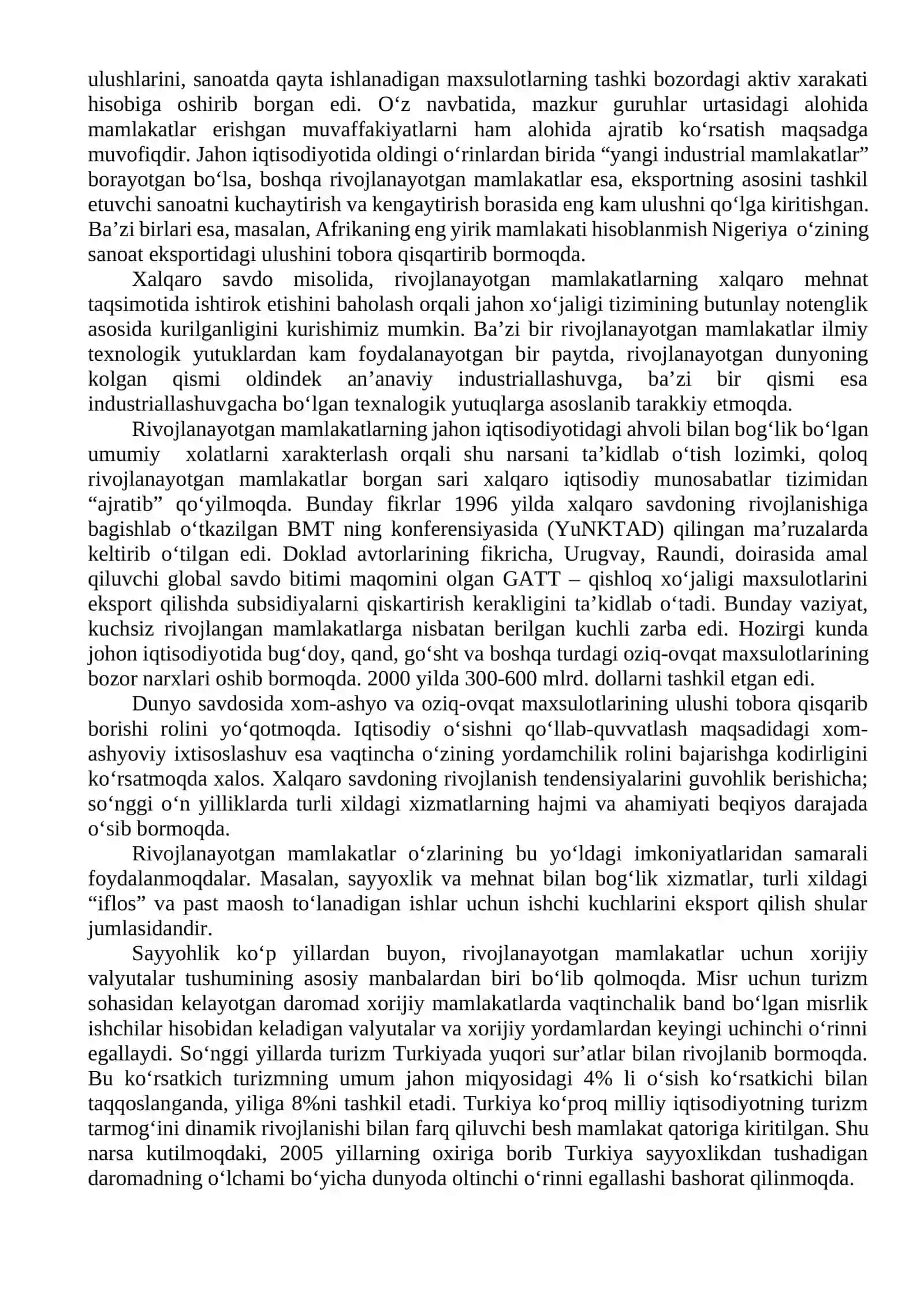 Rivojlanayotgan mamlakatlar – xalqaro iqtisodiy munosabatlar tizimida 4