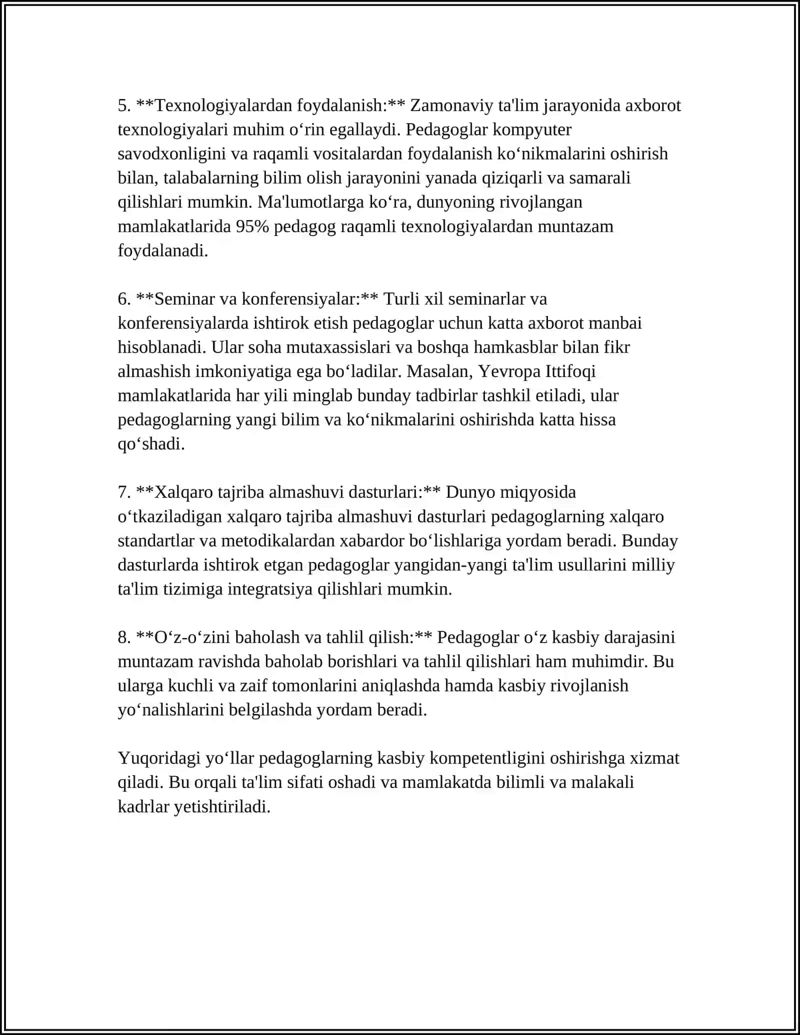 PEDAGOGNING KASBIY KOMPETENTLIGI VA KREATIVLIGI 4