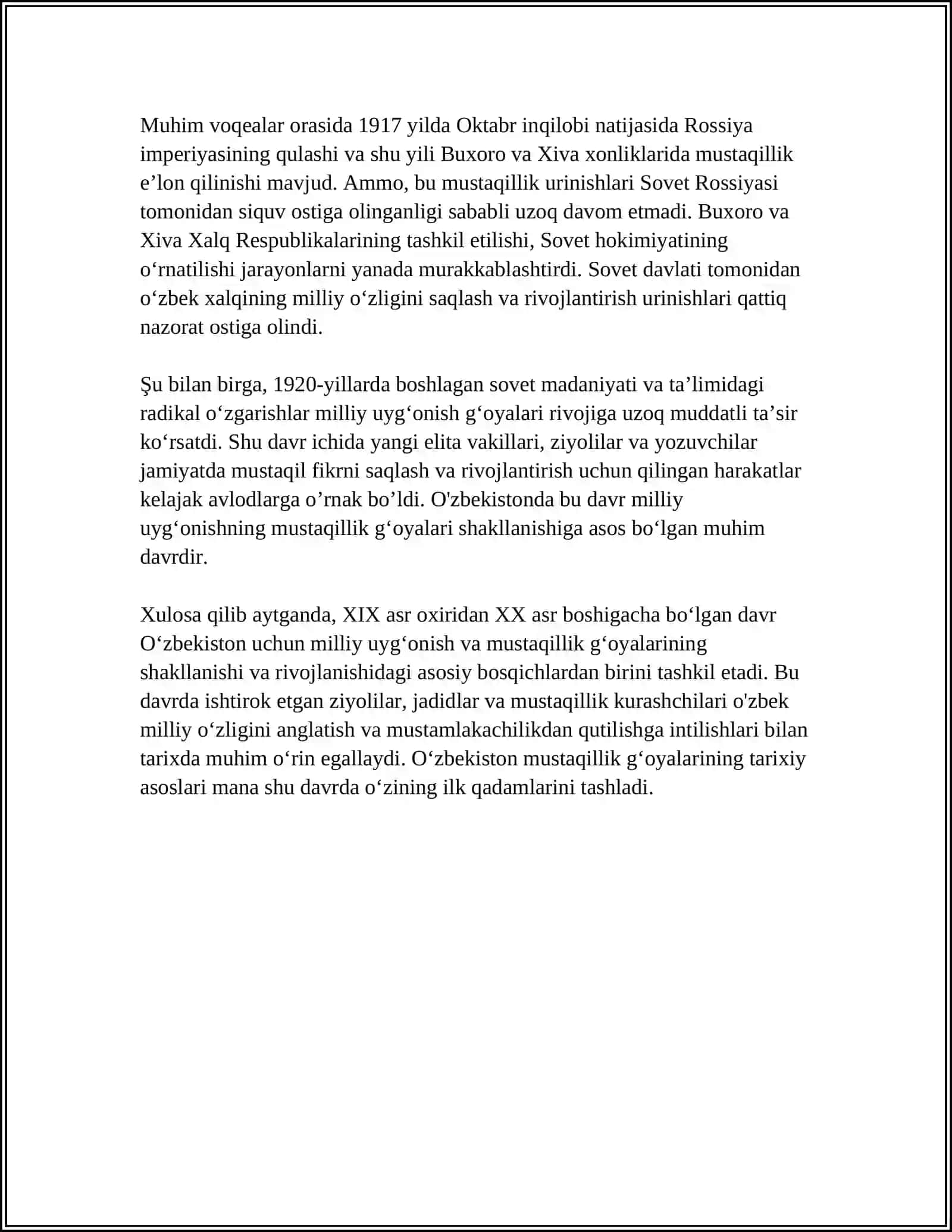 O'ZBEKISTONDA MUSTAQIL G'OYALARNING TARIXIY ASOSLARI 4