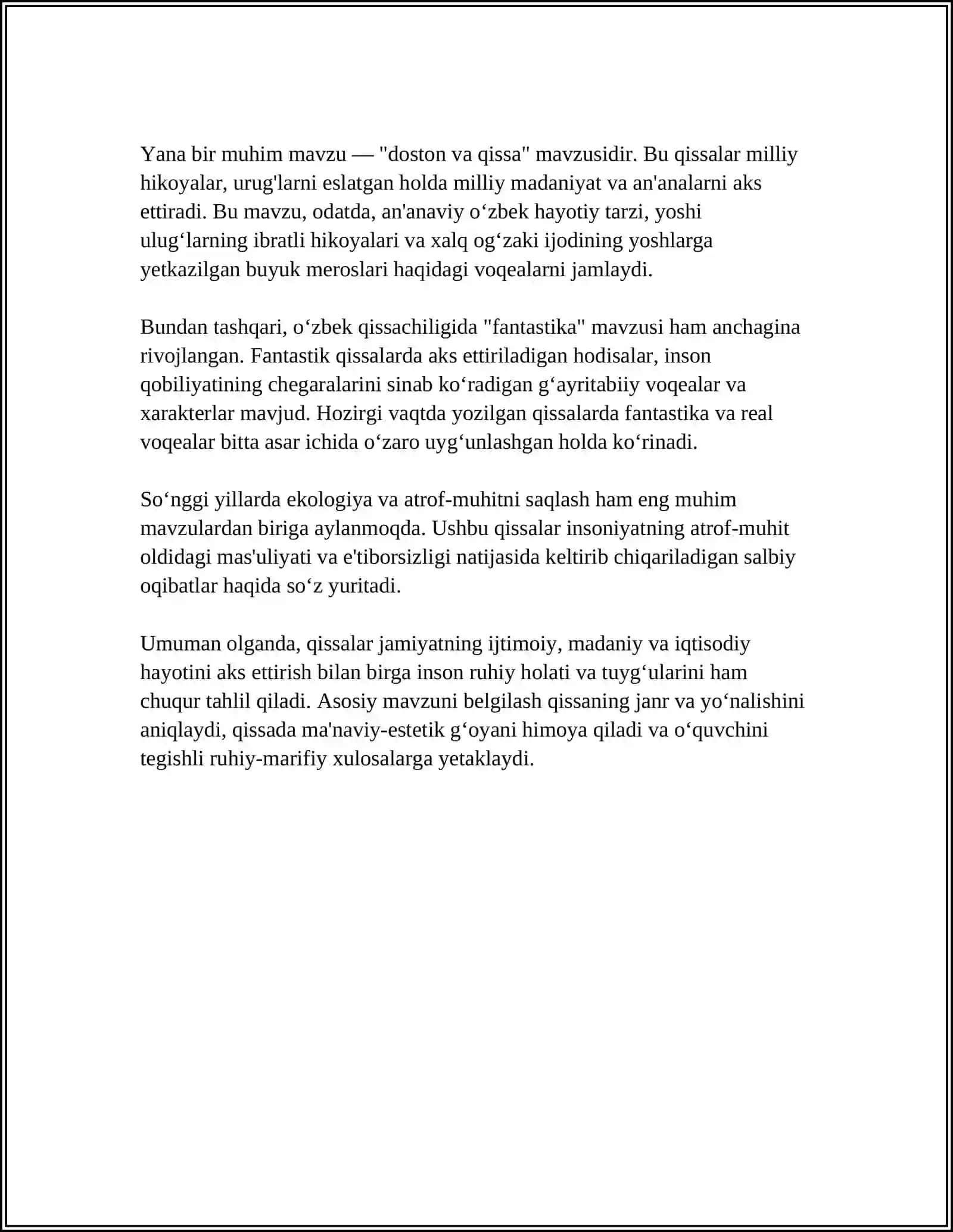 TOG'AY MURODNING "OYDINDA YURGAN ODAMLAR" QISSASI TUZILISHI 4