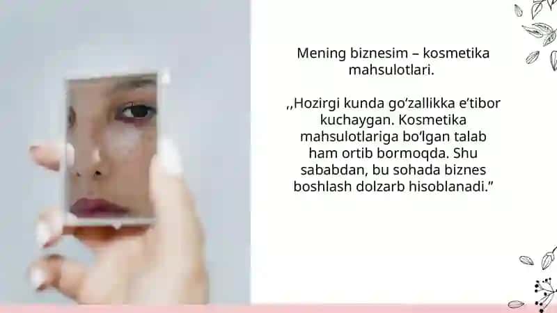 Mening biznesim – Kosmetika mahsulotlari 4