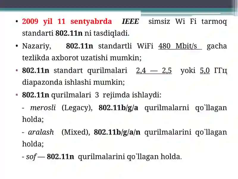 Wi-Fi texnologiyasi 4