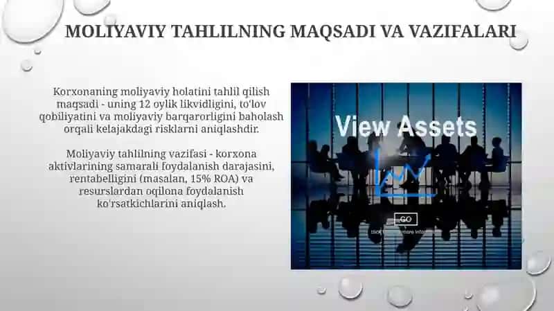 Korxonaning moliyaviy holatini taxlili 4