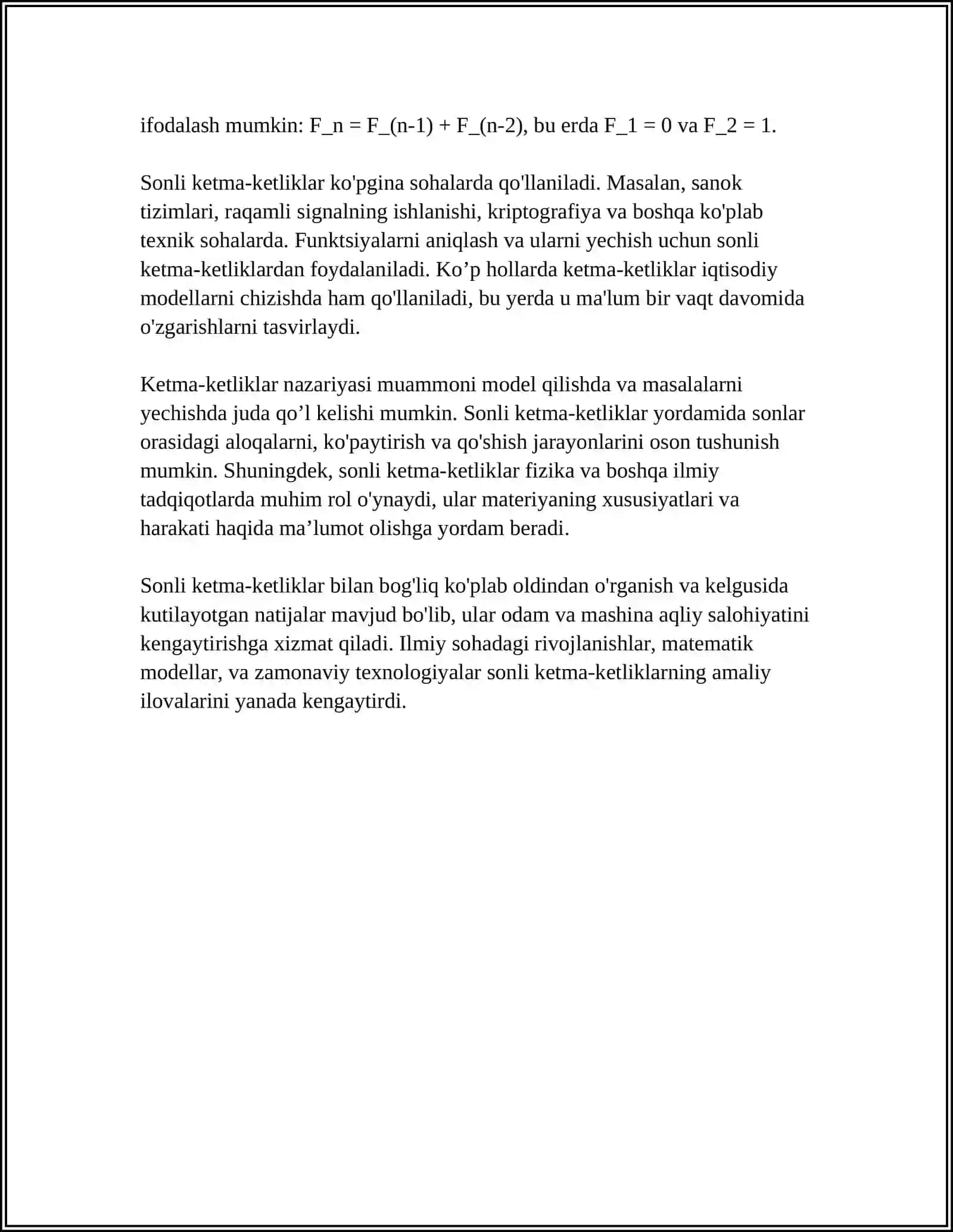SONLI KETMA-KETLIKLAR VA ULARNING LIMITI. FUNKSIYA LIMITI VA UZLUKSIZLIGI 4