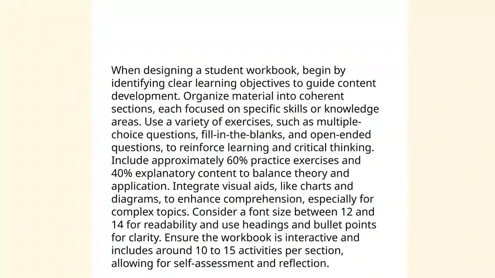 Creating a textbook section (teacher's guide and student workbook) 4