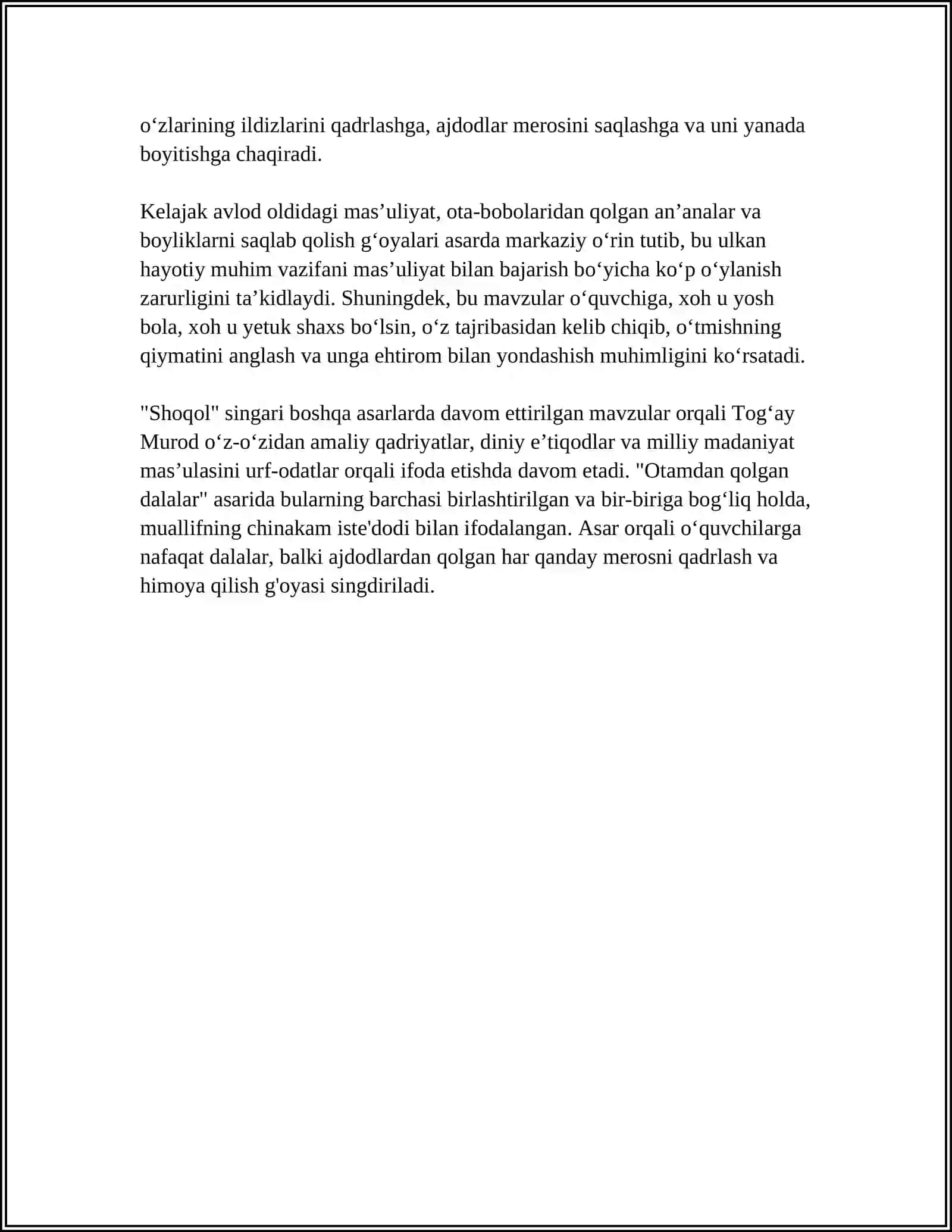 TOG'AY MUROD" OTAMDAN QOLGAN DALALAR" 4