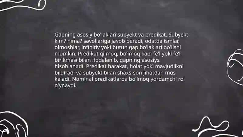 Gap bo'laklari haqida umumiy ma'lumot 4