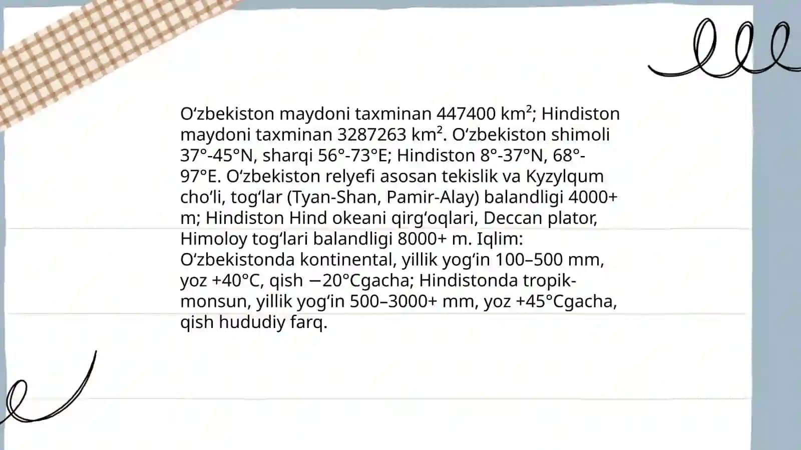O`zbekiston va Hindiston davlatlarini taqqoslash 4