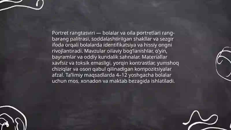 Tsviriy san'at turlari va janrlaridagi bolalar uchun mos bòlgan asarlar 4