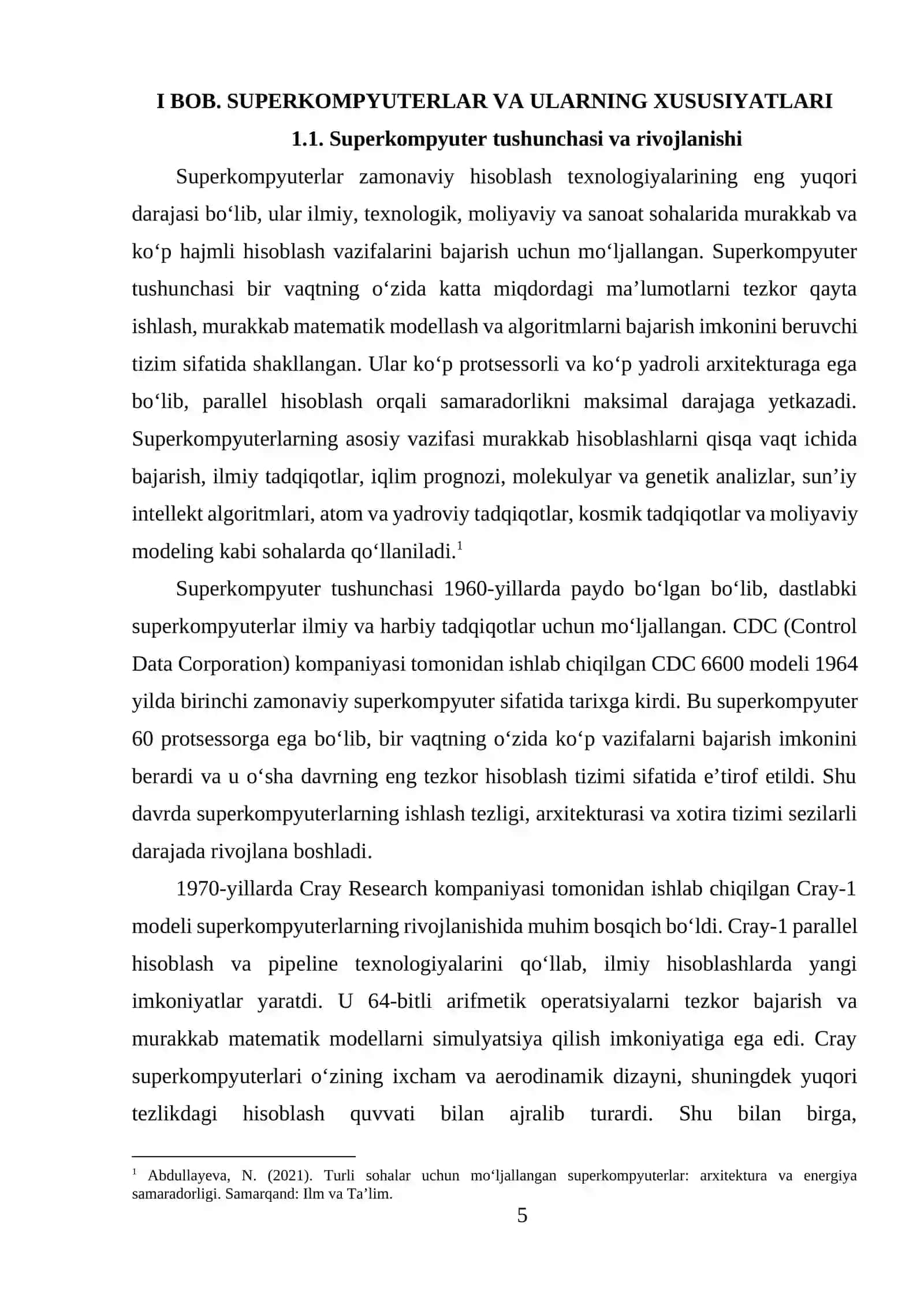 TURLI SOHALAR UCHUN MOʻLJALANGAN SUPER KOMPYUTERLAR VA KOMPYUTER TIZIMLAR 4