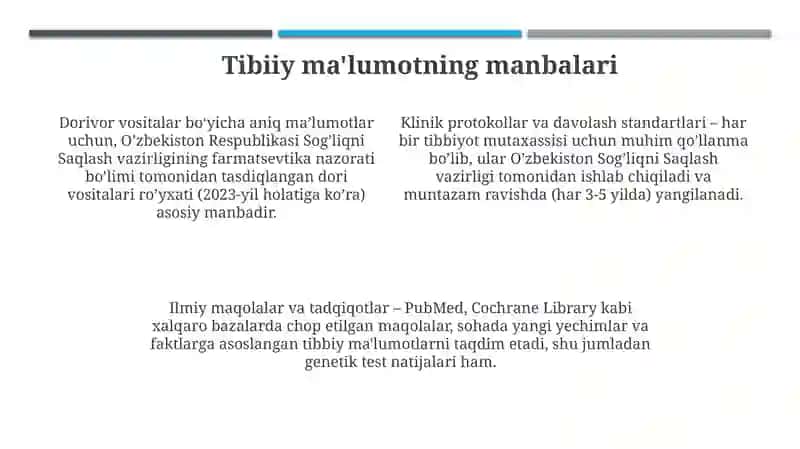 Tibbiyot ma'lumotlarini taqdim etish 4