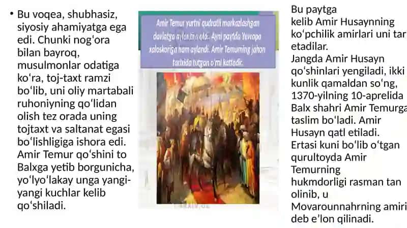 Amir Temur va Temuriylar davrida òzbek davlatchiligi. 4