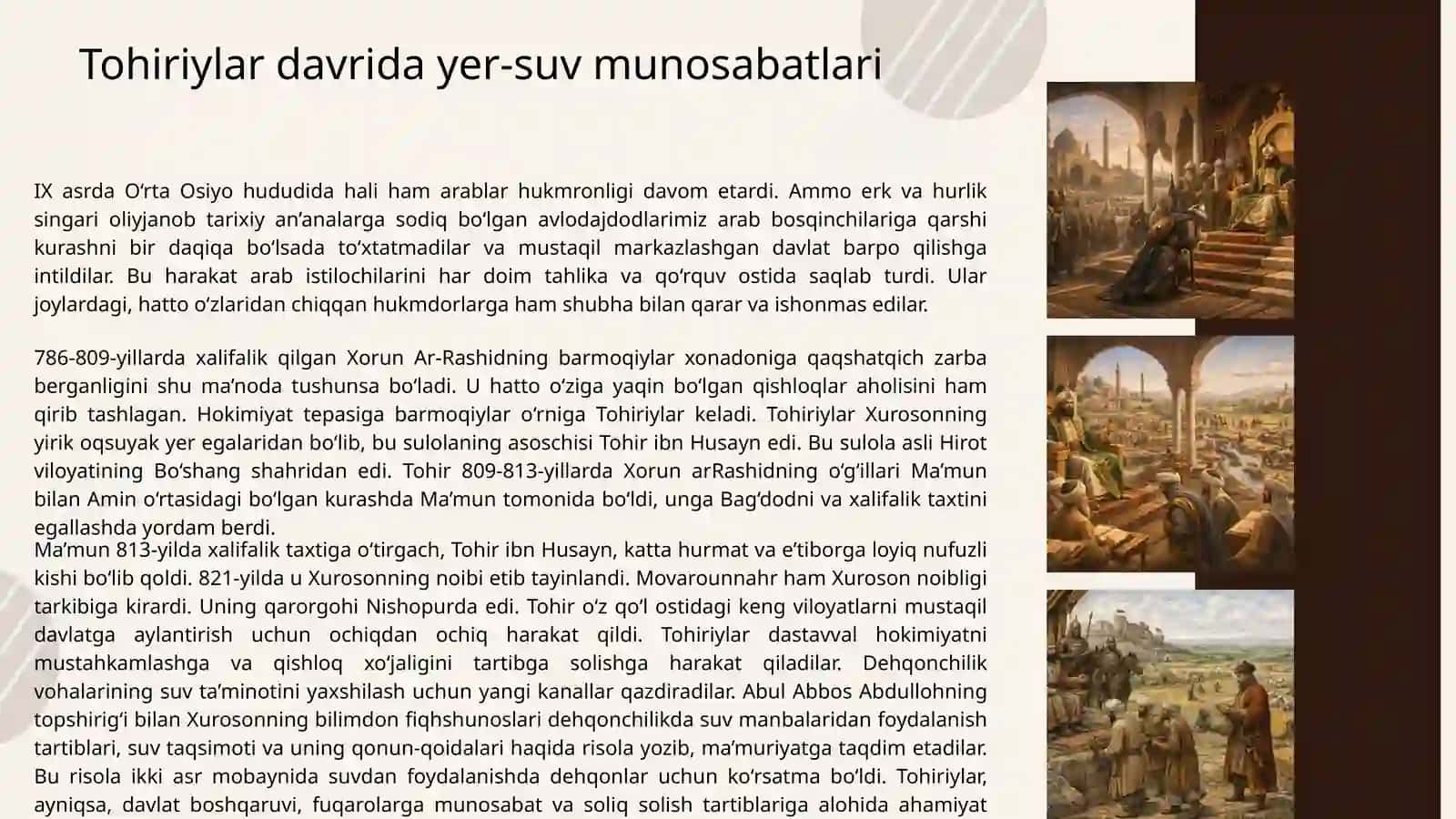 O‘rta asrlarda O‘zbekistonda yer-suv munosabatlari (IX-XIII asrlar) 4