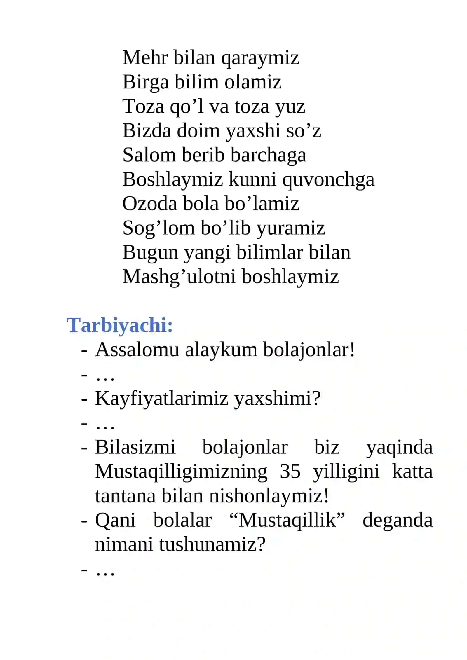 Mashg’ulot ishlanma 4