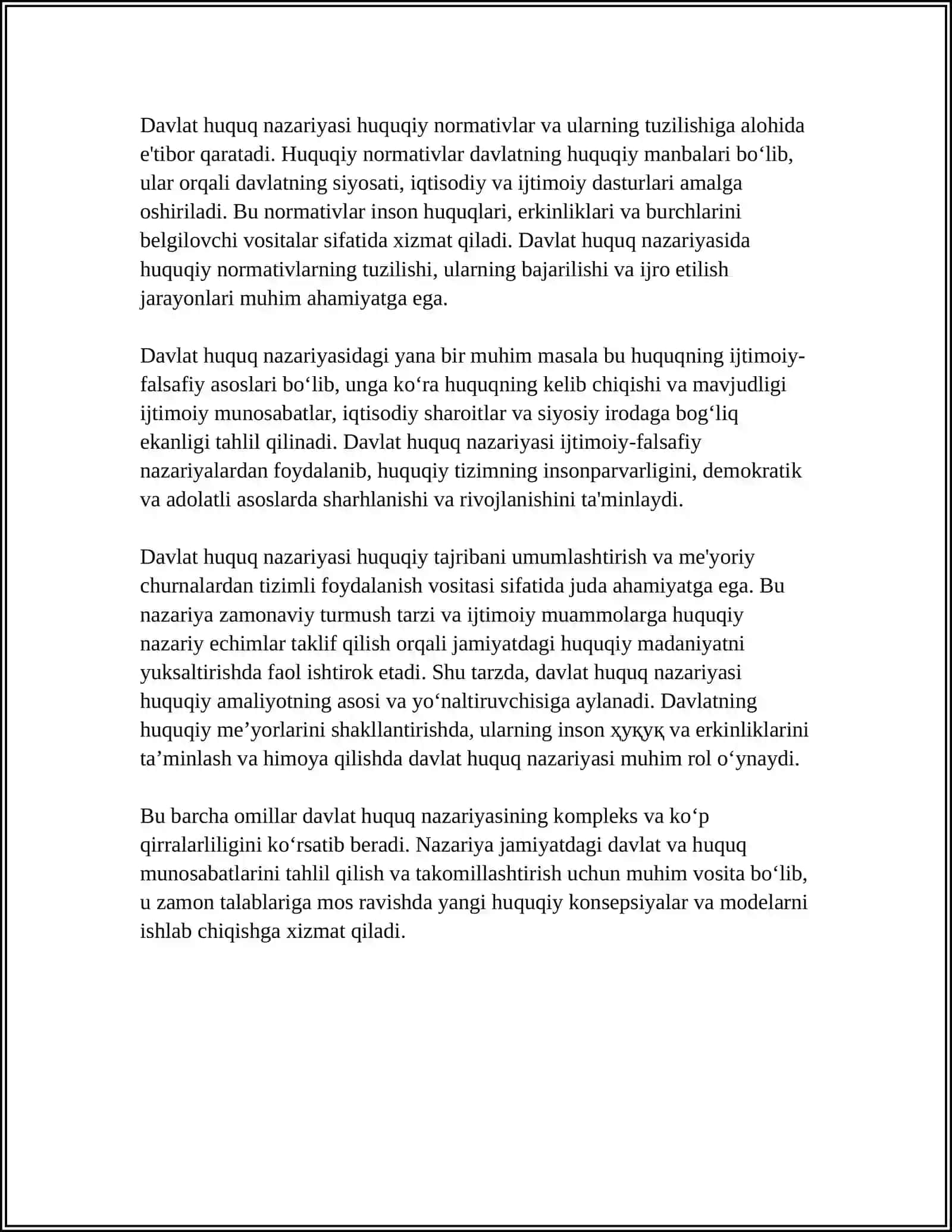 DAVLAT HUQUQ NAZARIYASI VA USING PREDMETI 4