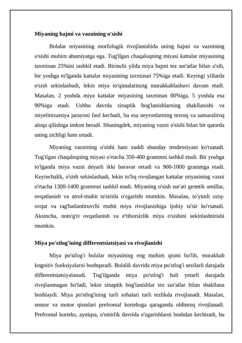 Bolalarda bosh miyaning morfologik va funksional hususiyatlari 4