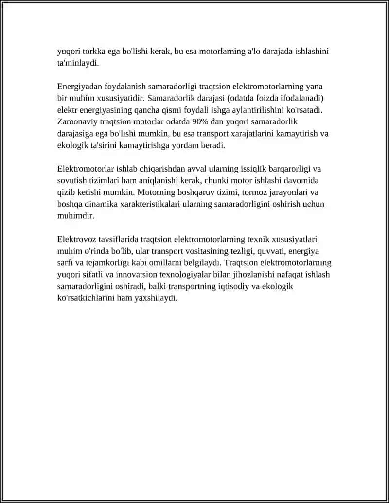 ELEKTROVOZ TAVSIFLARINING TURLI OMILLARI 4