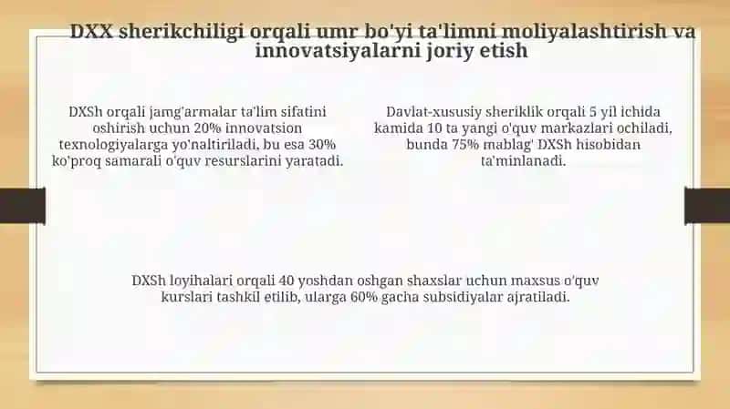 Umr bo'yi ta'limda davlat-xususiy sherikchiligining roli 4