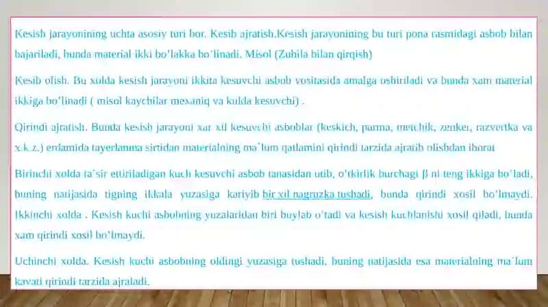 Kesib ishlash 4