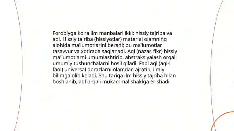 Abu Nasr Forobiy va Gʻazzoliyning ilmiga oid qarashlari 4