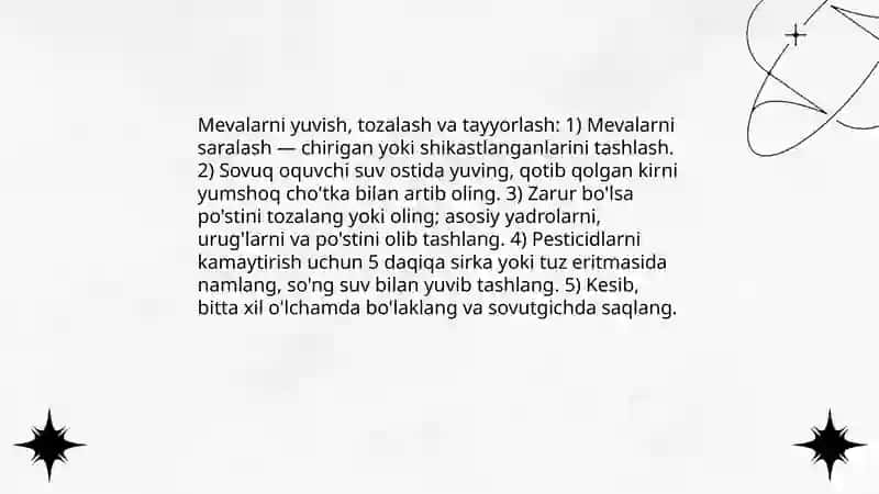 Mevalardan sharbat olish 4