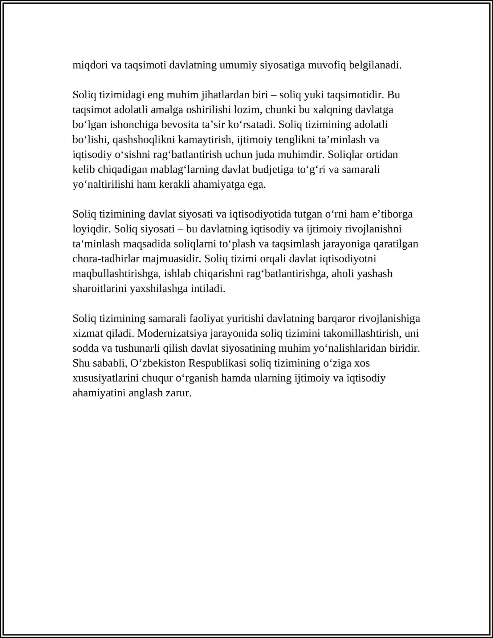 O'ZBEKISTON RESPUBLIKASINING SOLIQ TIZIMIGA UMUMIY TASNIF 4