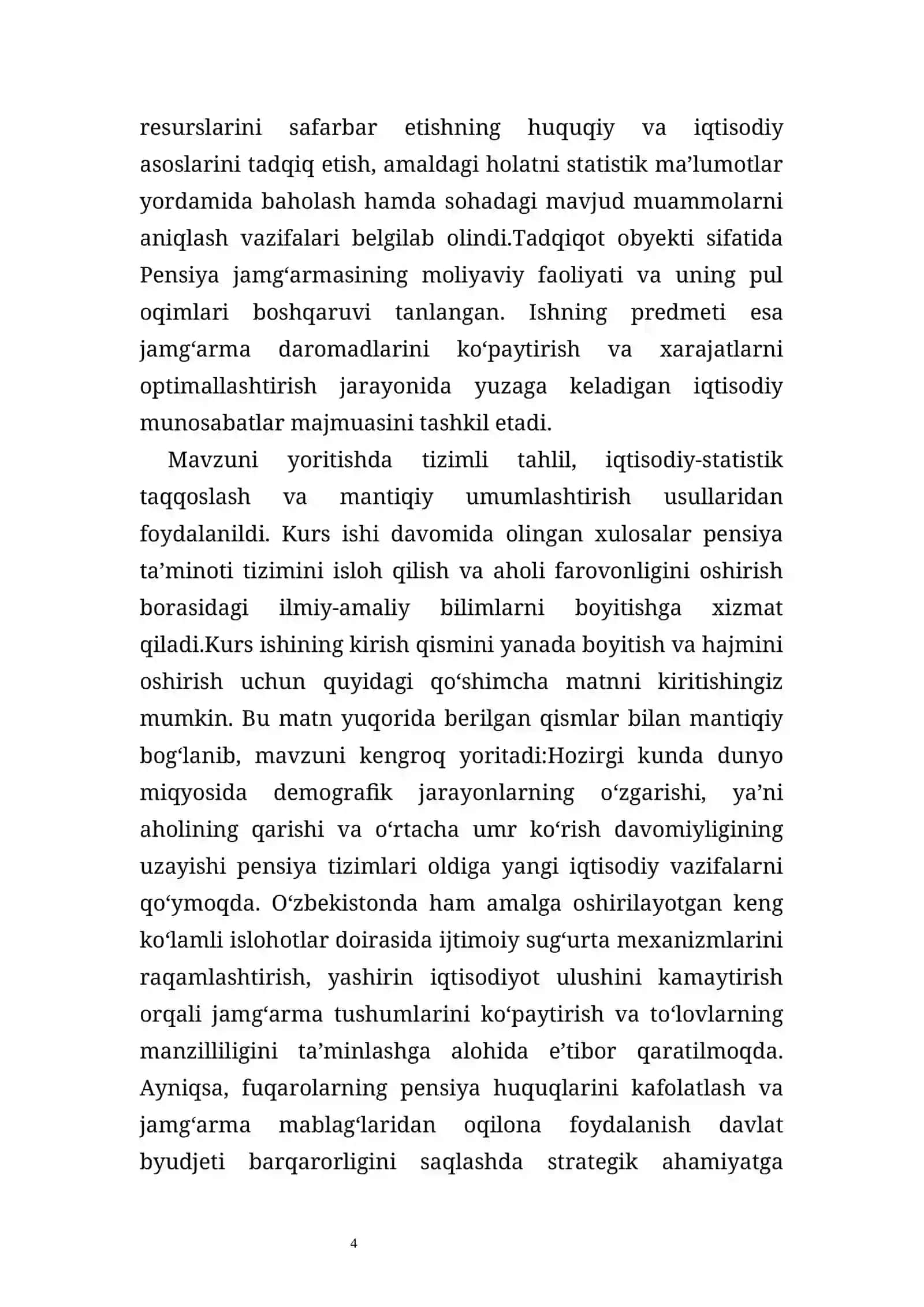 Pensiya jamg’armasining daromadlari va xarajatlari 4
