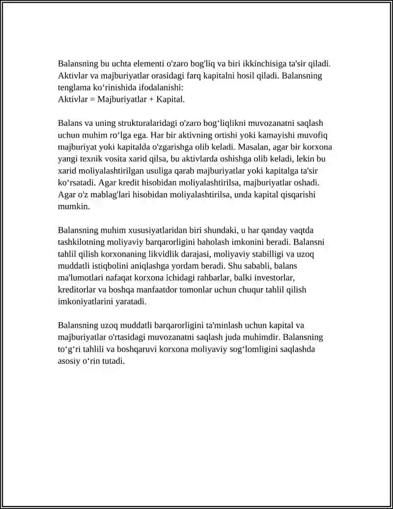 Balans va uning strukturasining o'zaro bog'liqligi 4