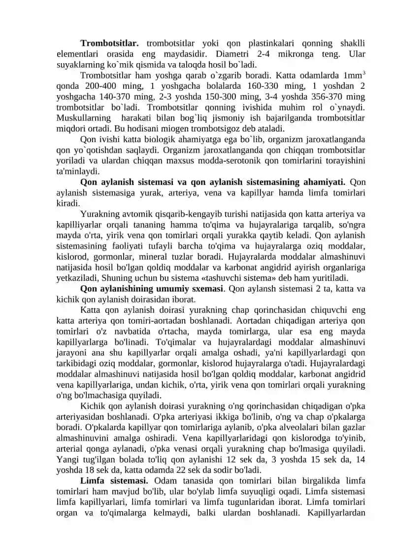 Qon va qon aylanish tizimining yosh xususiyatlari va gigiyenasi 4