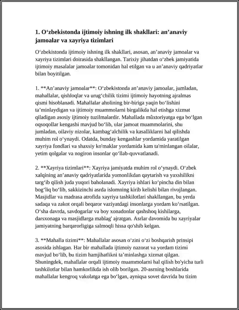 Oʻzbekistonda Ijtimoiy Ishning Paydo Bo'lishi va Rivojlanishi Tarixi 4