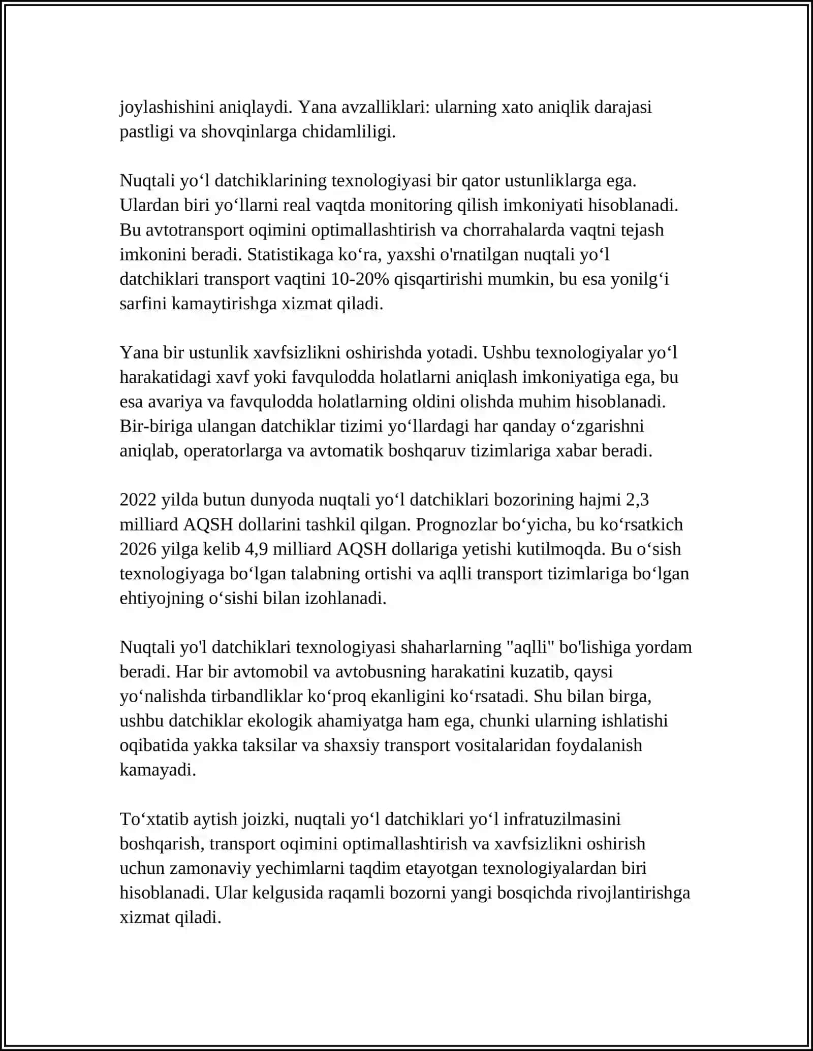 PEREGONDAGI HARAKATNI BOSHQARISH TIZIMLARIDAGI GʻILDIRAK OʻQLARINI SANASH NUQTALI YOʻL DATCHIKLARI 4