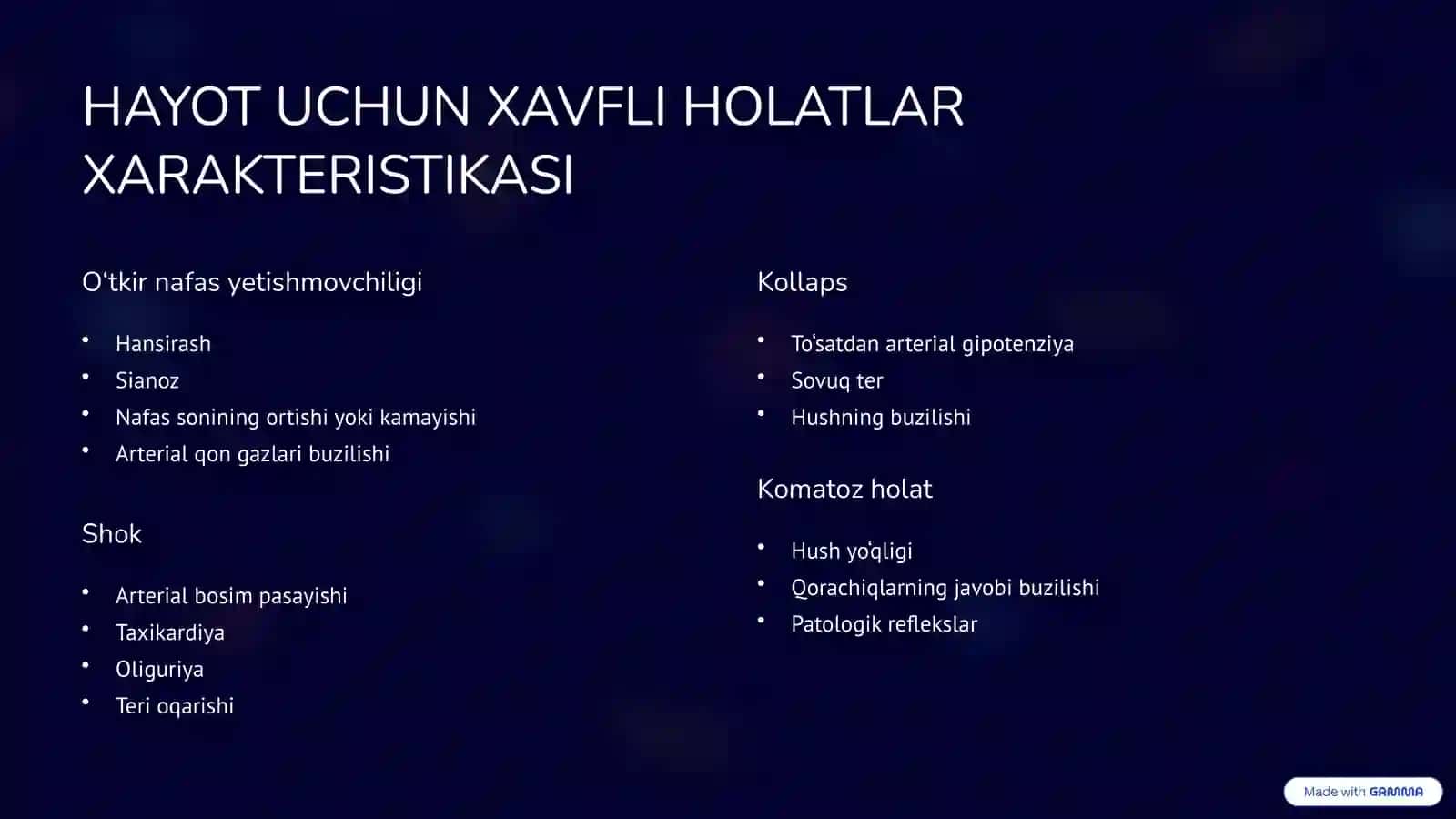 HAYOTUCHUN XAVFLI HOLATLARDA SHOSHILINCH TERAPEVTIK YORDAM 4