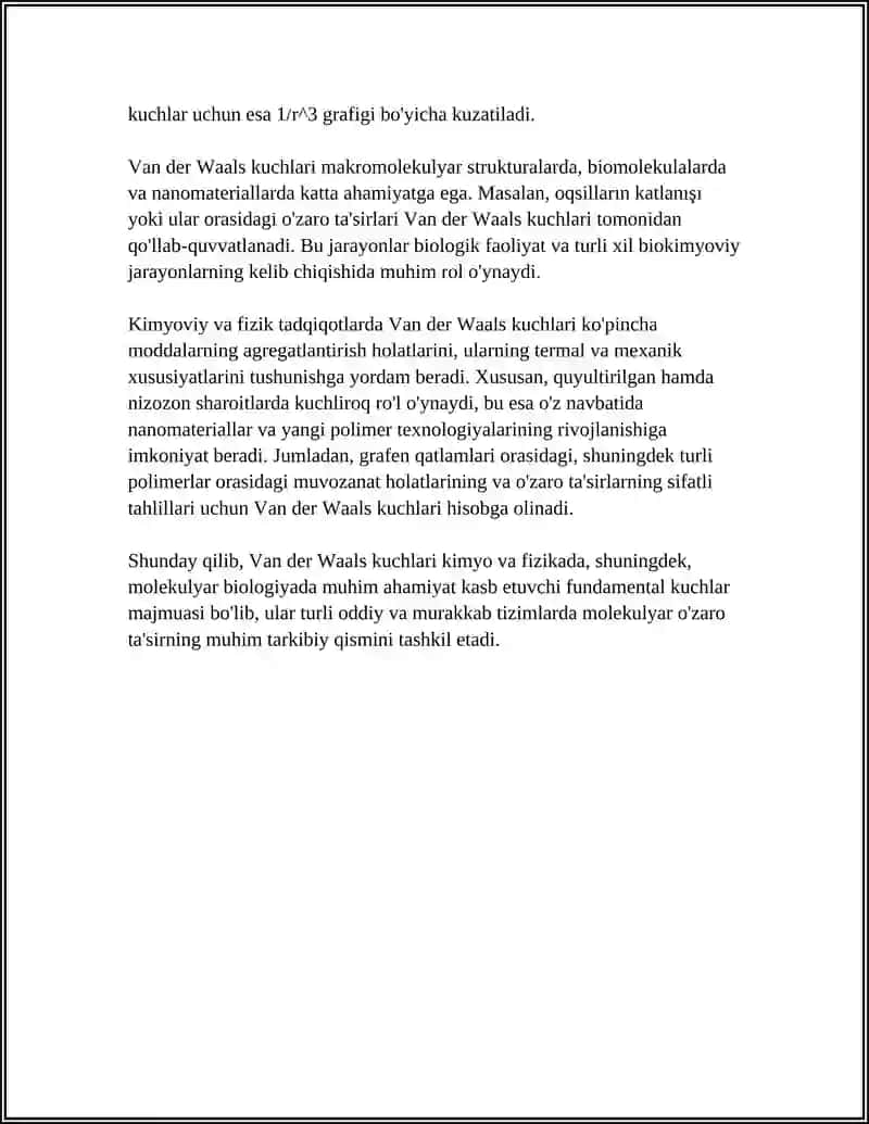 MOLEKULALARARO TA'SIR VA ULARNING XILLARI 4