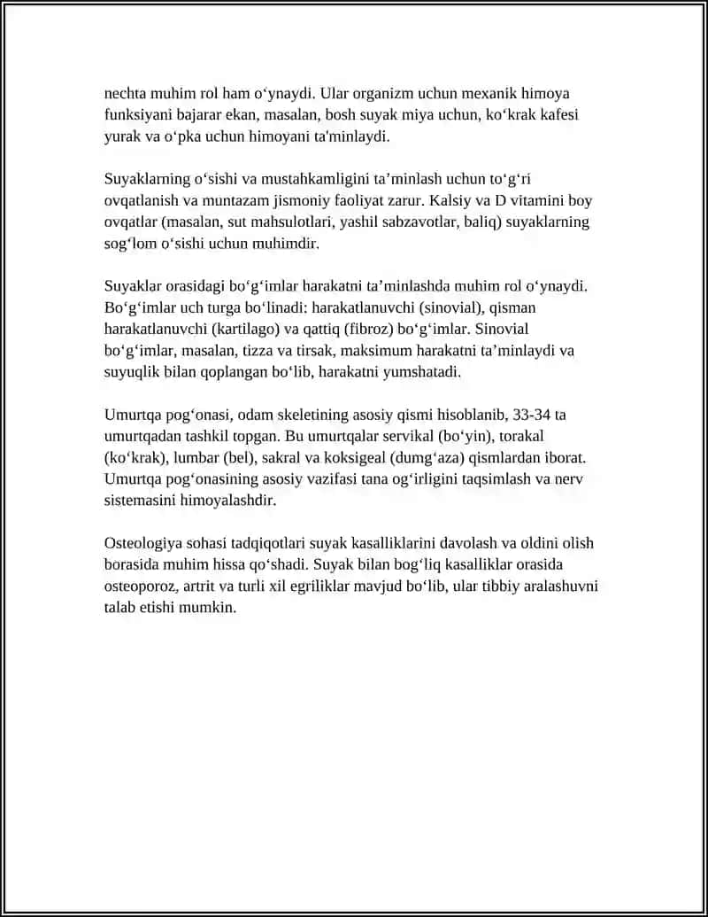SKLET SUYAKLARINING RENGENANATOMIYASI SKLETNING RIVOJLANISH ANOMALIYALARI 4
