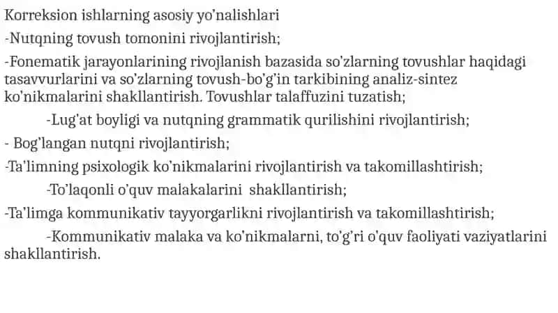 Turli nutq nuqsonlariga ega o’quvchilar guruhlariga tavsifnoma 4