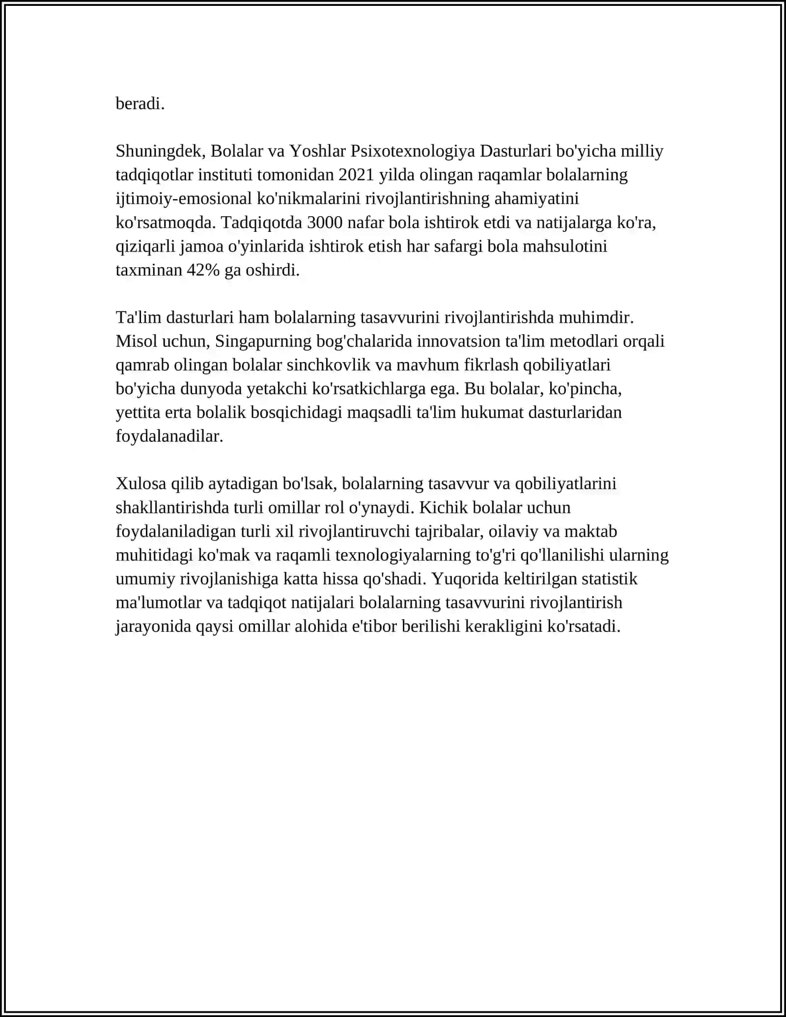 BOLALARDA BADIIY - IJODIY QOBILYATLARINI RIVOJLANTIRISH 4