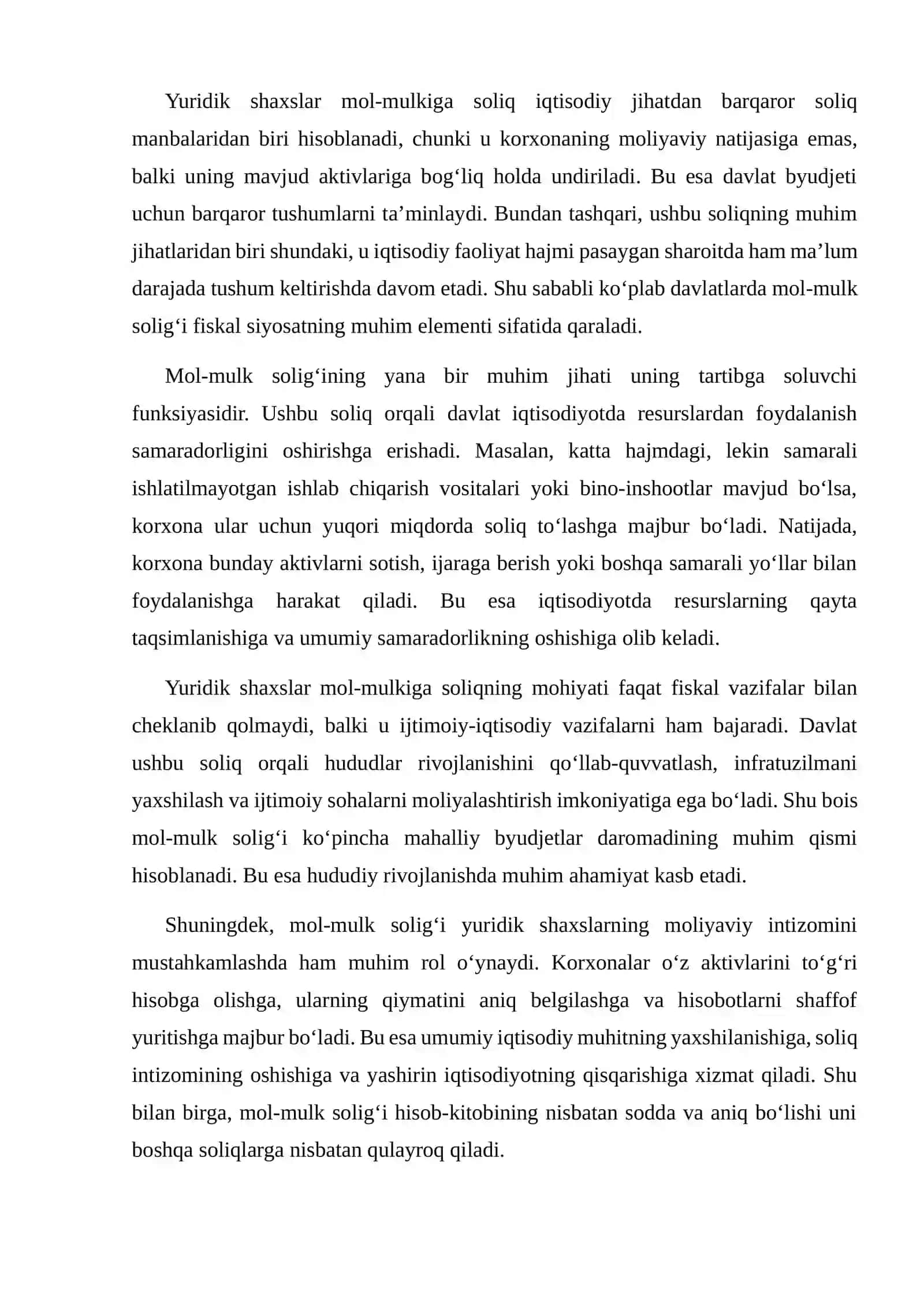 Yuridik Shaxslarning Mol-Mulkidan Soliq Undirish Tartibi 4