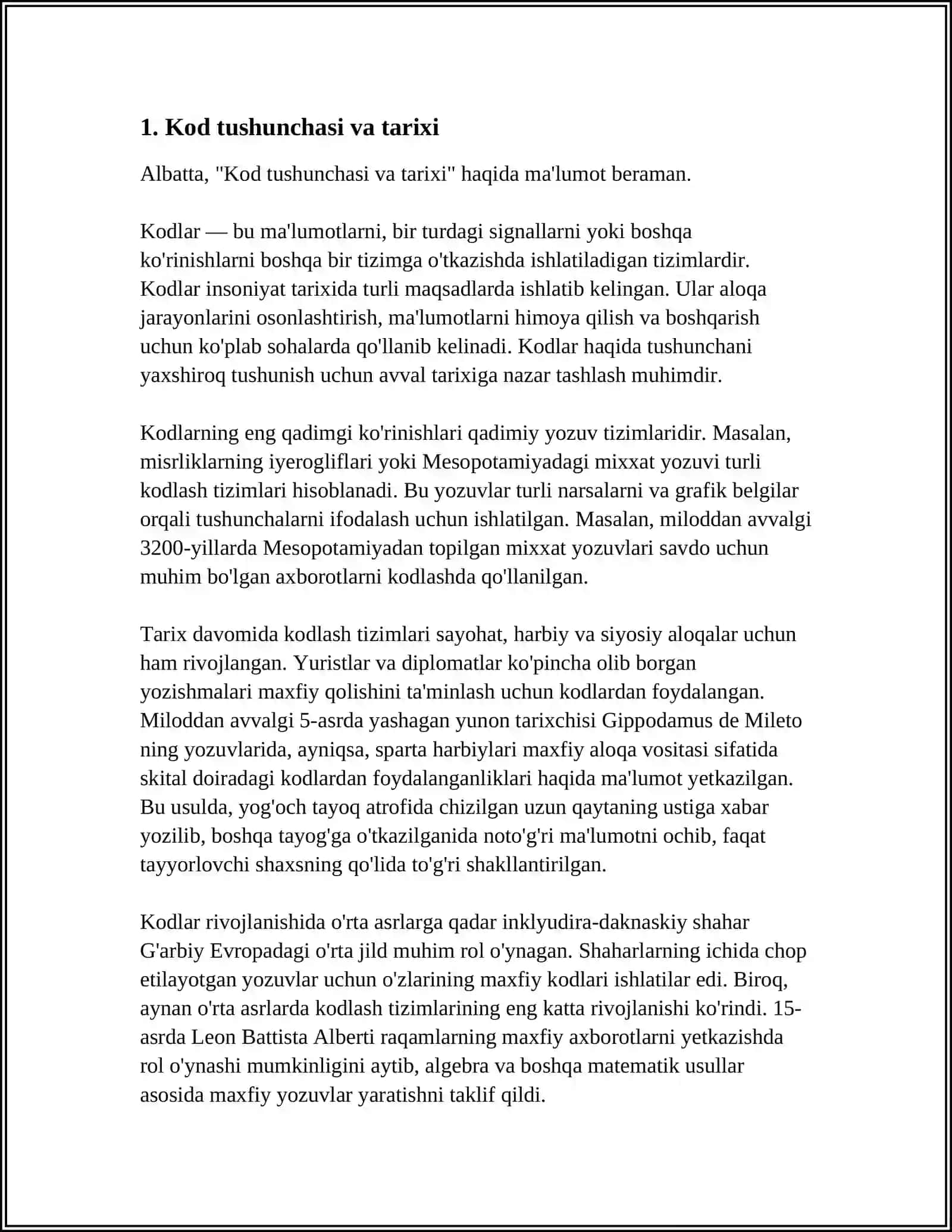 KODLAR HAQIDA 4