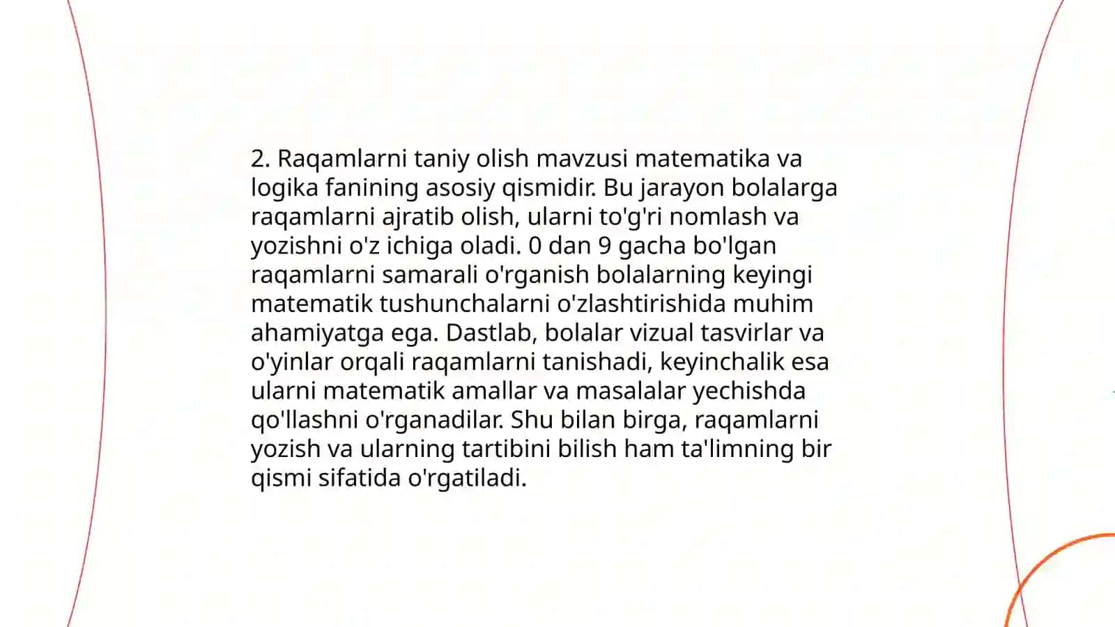 Elementar matematik tasavvurlarni shakllantirish fanidan bajargan taqdimot ishi 4