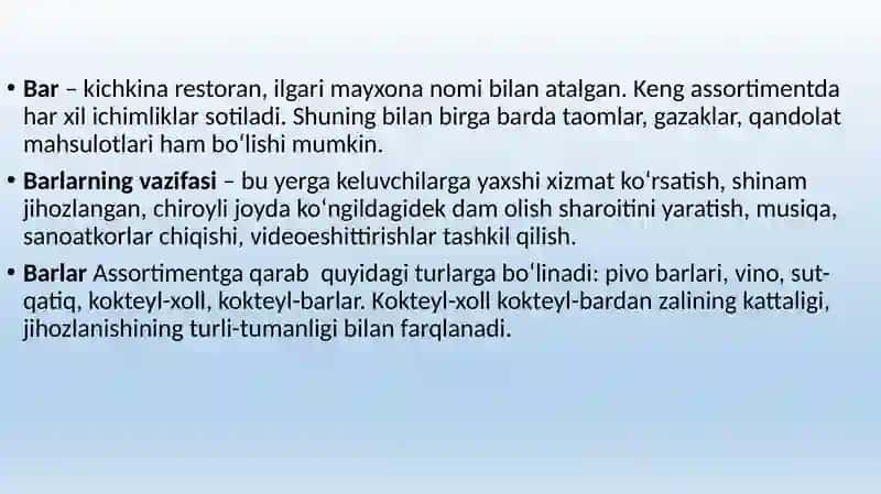 Servis faoliyati turlari 4