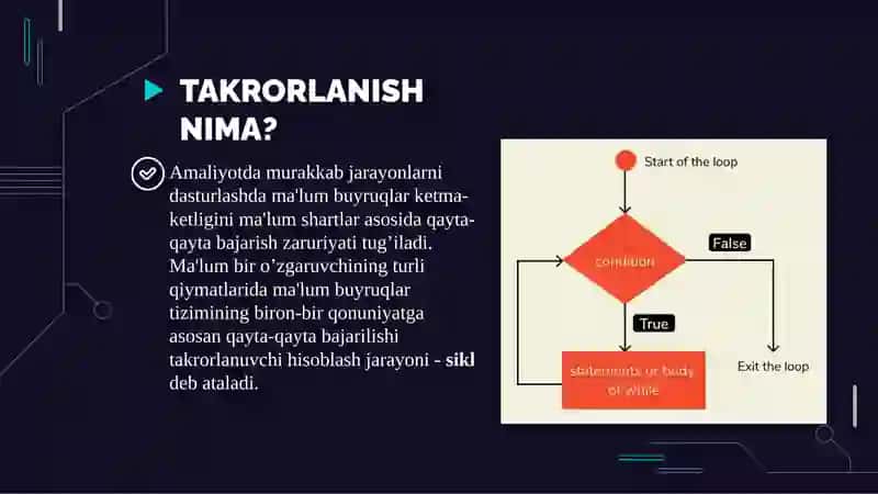PYTHONDA BOSHQARUV BAYONOTLARI(Python Control Statements) 4