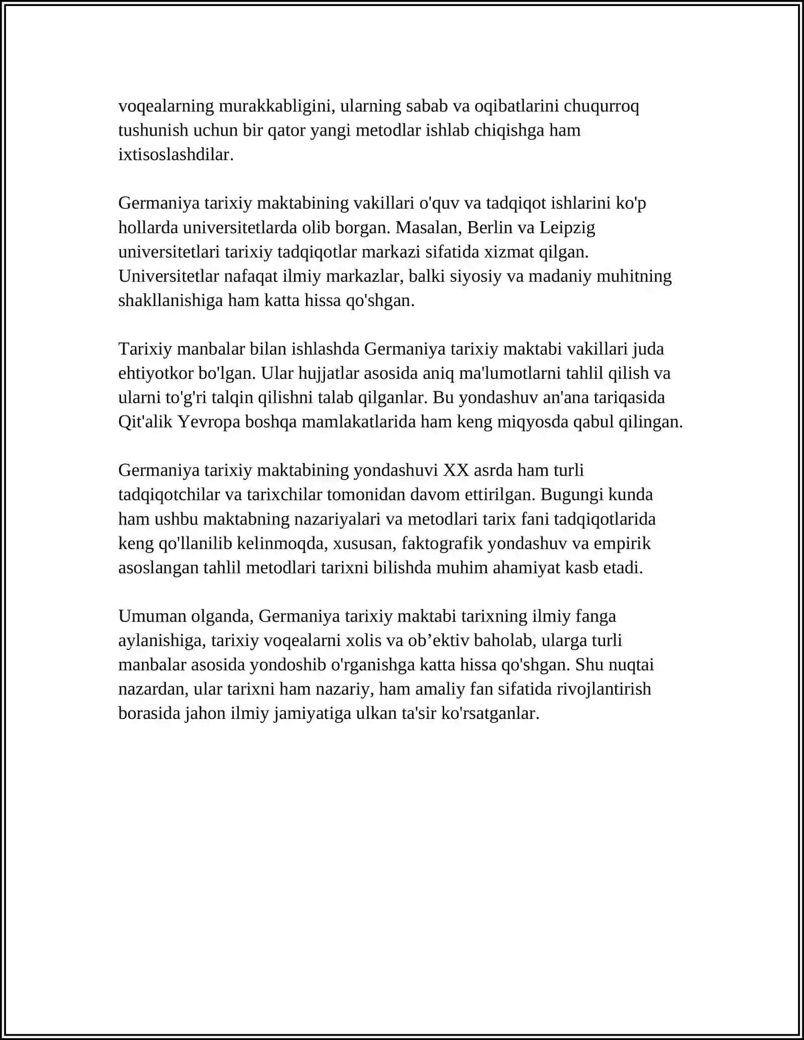 GERMANIYA TARIXIY MAKTABI VA UNING IQTISODIY FAN RIVOJGA QO’SHGAN HISSASI 4